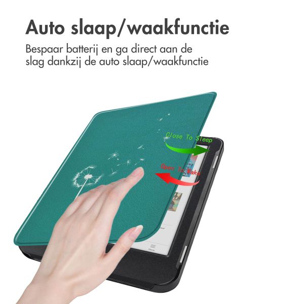 imoshion Design Slim Hard Case Bookcase Kobo Clara Colour / BW - Green Dandelion