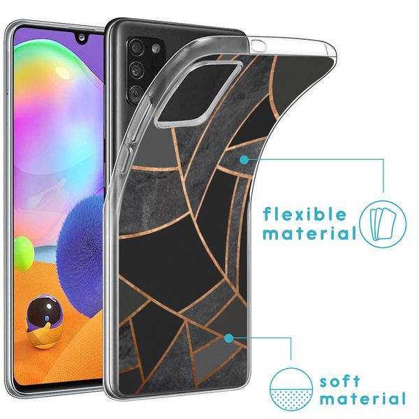 imoshion Design hoesje Samsung Galaxy A31 - Grafisch Koper / Zwart