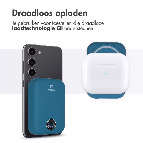 imoshion MagSafe Powerbank 10.000 mAh - Draadloze powerbank - Quick Charge en Power Delivery - Blauw