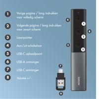 Accezz Presentatie Klikker - Presenter met Laserpointer - Zwart