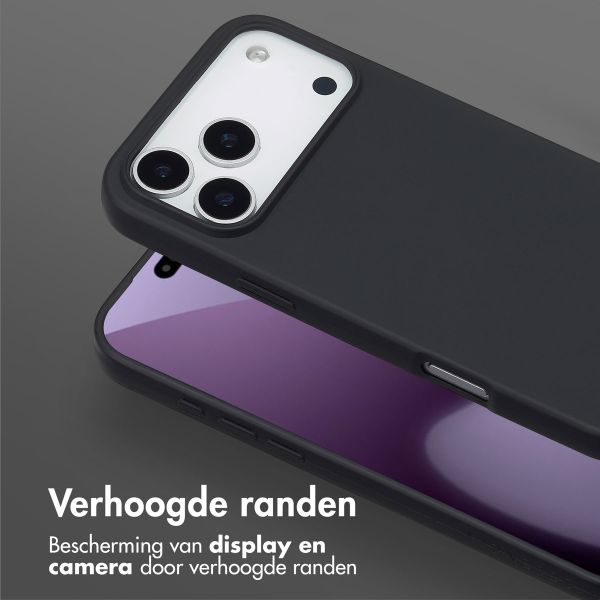 Selencia Siliconen hoesje met afneembaar koord Apple iPhone 17 Pro Max - Zwart