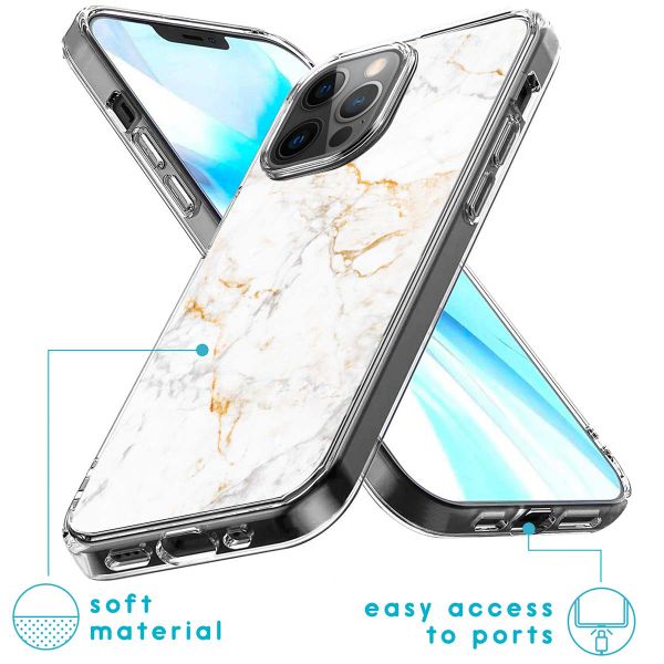 imoshion Design hoesje Apple iPhone 12 (Pro) - White Marble