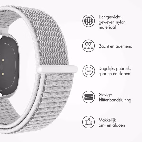 imoshion Nylon bandje Fitbit Versa 4/ 3 / Sense (2) - Grijs