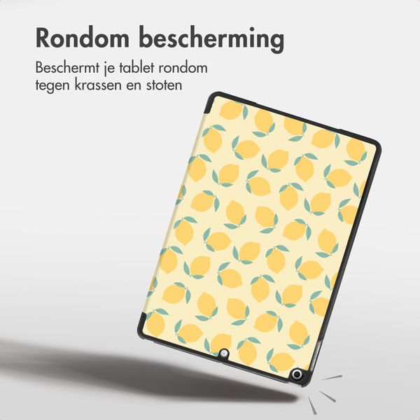 imoshion Design Trifold Bookcase Apple iPad 9 (2021) 10.2 inch / iPad 8 (2020) 10.2 inch / iPad 7 (2019) 10.2 inch - Citrus Dream