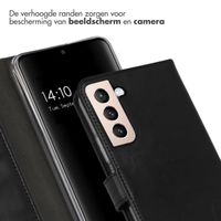 Selencia Echt Leren Bookcase Samsung Galaxy S22 Plus - Zwart
