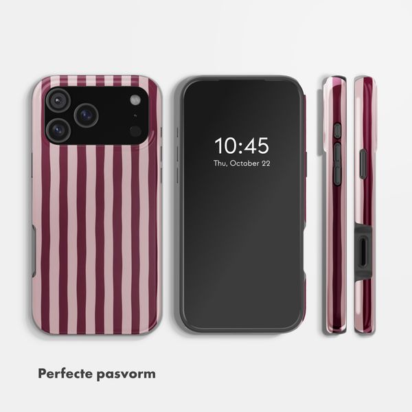 Selencia Vivid Backcover met MagSafe Apple iPhone 18 Pro Max / 17 Pro Max - Bonbon Stripe Raspberry