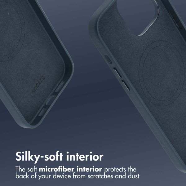 Accezz Leather Back Cover with MagSafe Apple iPhone 14 Pro Max - Nightfall Blue