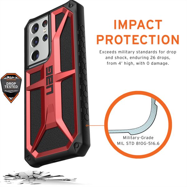 UAG Monarch Backcover Samsung Galaxy S21 Ultra - Crimson Red