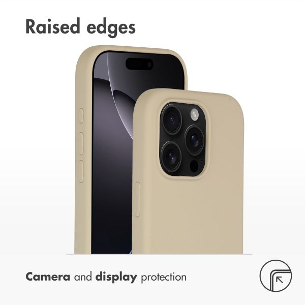 Accezz Liquid Silicone Back Cover with MagSafe Apple iPhone 16 Pro - Stone