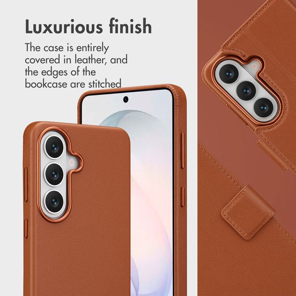 Accezz 2-in-1 Leather Bookcase with MagSafe Samsung Galaxy S26 - Sienna Brown