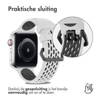 imoshion Siliconen sport bandje gesp Apple Watch Series 1 t/m 9 / SE (38/40/41 mm) | Series 10 / 11 (42 mm) - Wit / Zwart