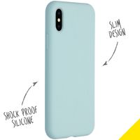 Accezz Liquid Silicone Backcover Apple iPhone X / Xs - Sky Blue