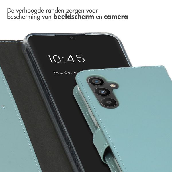 Selencia Echt Leren Bookcase Samsung Galaxy A34 (5G) - Lichtblauw