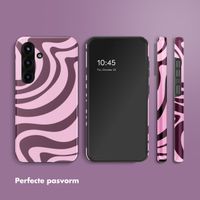 Selencia Vivid Backcover met MagSafe Samsung Galaxy S25 - Wavy Swirl Pink Plum