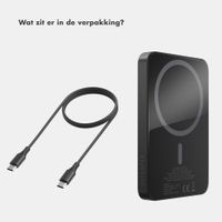 Selencia Vivid Powerbank 5.000 mAh - Draadloze Powerbank - Geschikt voor MagSafe en Qi - Black / Wavy Swirl Pink Plum