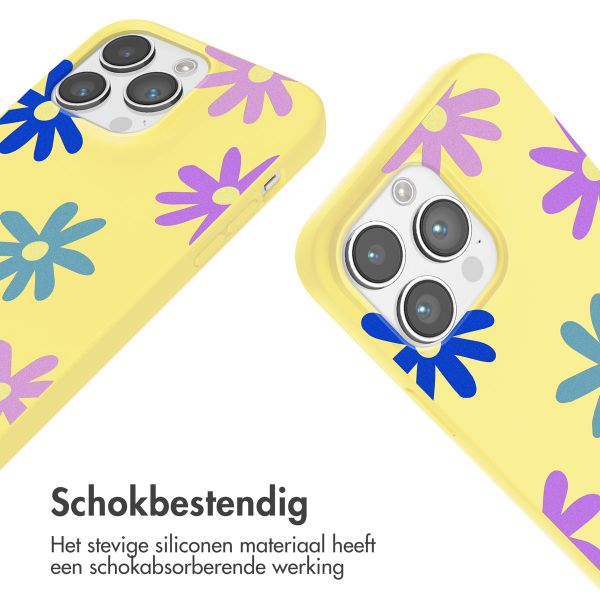 imoshion Siliconen design hoesje met koord Apple iPhone 14 Pro - Yellow Flower Distance