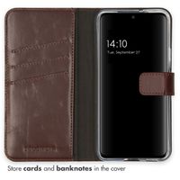 Selencia Echt Leren Bookcase Samsung Galaxy S22 - Bruin