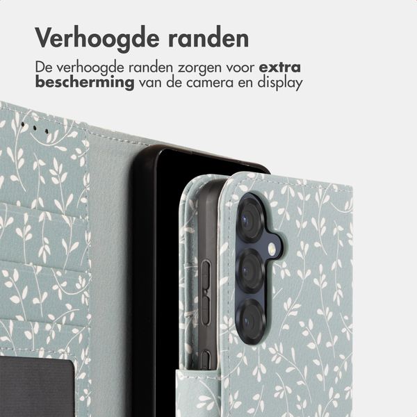 imoshion Design Bookcase Samsung Galaxy S25 - Smoke Green Flowers