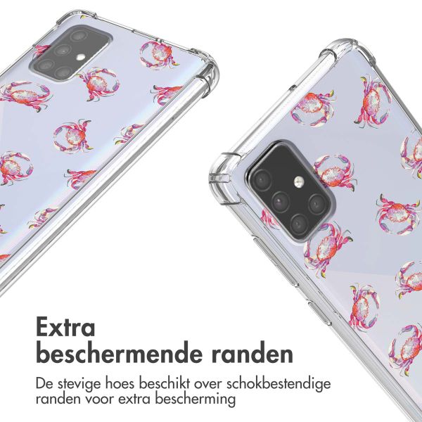 imoshion Design hoesje met koord Samsung Galaxy A71 - Crab Watercolor