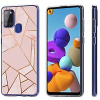 imoshion Design hoesje Samsung Galaxy A21s - Grafisch Koper / Roze