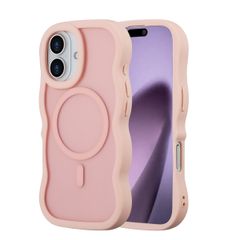 Selencia Wavy Backcover met MagSafe Apple iPhone 17 - Soft Pink
