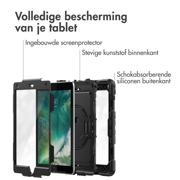 Accezz Rugged Backcover met schouderstrap Apple iPad 6 (2018) 9.7 inch / iPad 5 (2017) 9.7 inch - Zwart