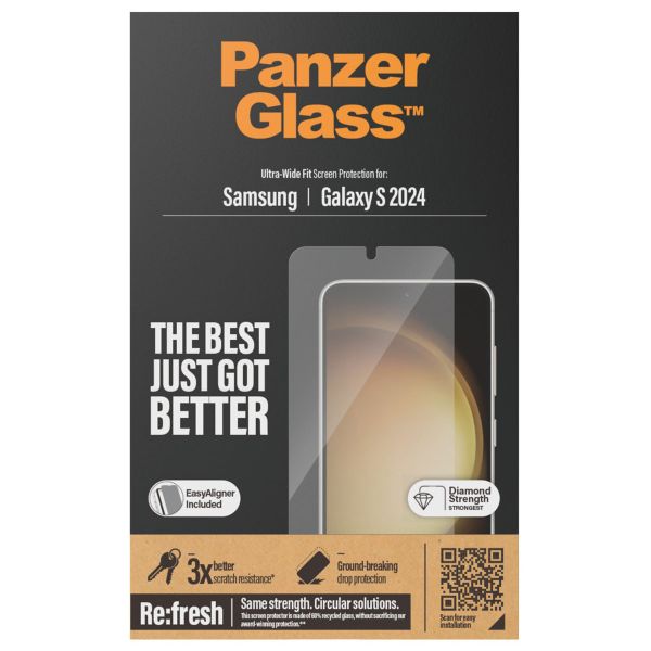 PanzerGlass Refresh Ultra-Wide Fit Anti-Bacterial Screenprotector incl. applicator Samsung Galaxy S24