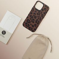 Selencia Sabi Back Cover Panther Print with MagSafe Apple iPhone 16 Pro Max - Mocha Brown