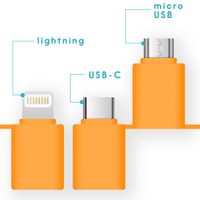 imoshion 3-in-1 smartphone ventilator Lightning, USB-C & Micro-USB - Oranje