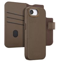 Accezz Leather Bookcase 2-in-1 met MagSafe Apple iPhone 17e / 16e - Coffee Brown