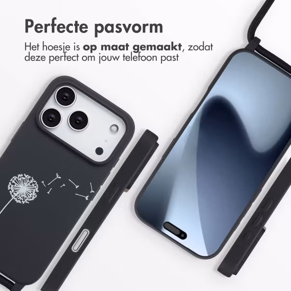 imoshion Siliconen design hoesje met koord Apple iPhone 17 Pro - Dandelion Black