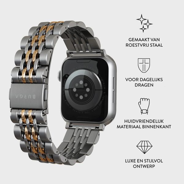 Burga Stalen bandje Apple Watch | 38/40/41/42 mm - Platinum Gold
