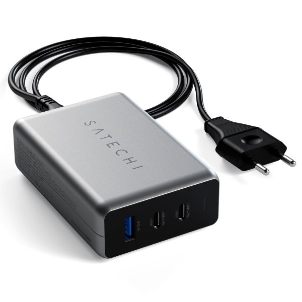 Satechi USB-C 100 watt GaN Compact Charger | Compacte snellader met verlengsnoer - Space Gray