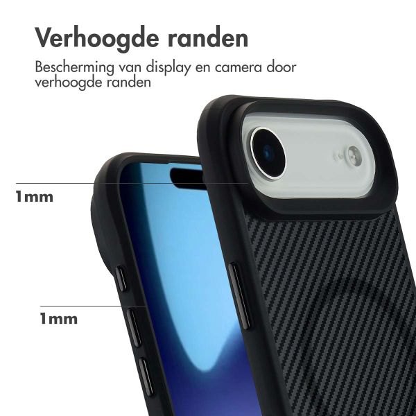 imoshion Rugged Hybrid Carbon Case met MagSafe Apple iPhone Air - Zwart