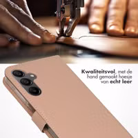 Selencia Echt Leren Bookcase Samsung Galaxy A15 (5G/4G) - Dusty Pink