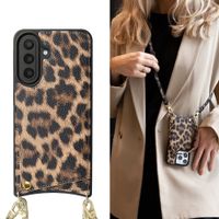 Selencia Nova Telefoonhoes met Koord en Pashouder Samsung Galaxy A57 (5G) - Leopard