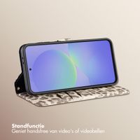 Selencia Sabi Bookcase met Panterprint Samsung Galaxy A36 / A56 - Soft Ivory