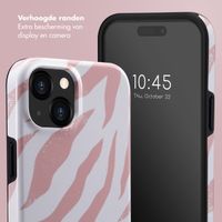 Selencia Vivid Tough Backcover iPhone 15  - Colorful Zebra Old Pink