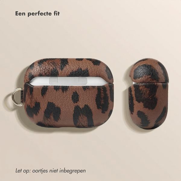 Selencia Sabi Case met panterprint  Apple Airpods Pro 3 - Mocha Brown