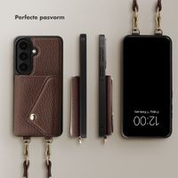Selencia Sera Telefoonhoes met Koord en Envelop Pashouder Samsung Galaxy S26 - Chocolate Brown