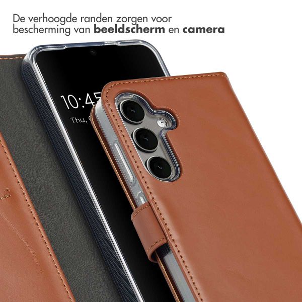 Selencia Echt Leren Bookcase Samsung Galaxy S25 - Lichtbruin