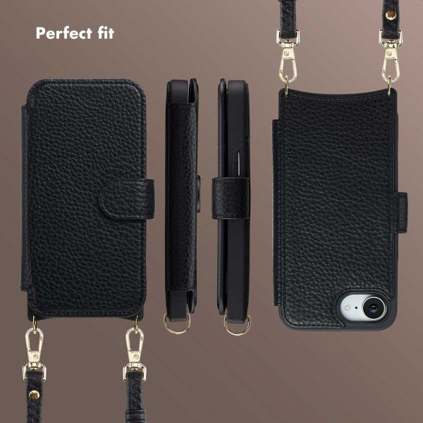 Selencia Riva Bookcase with MagSafe and phone strap Apple iPhone 17e / 16e - Black