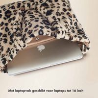 Selencia Zaya Tote Bag - Teddy Laptoptas 16 inch - Leopard