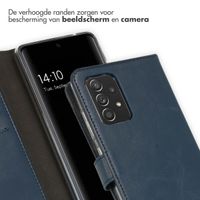 Selencia Echt Leren Bookcase Samsung Galaxy A52(s) (5G/4G) - Blauw