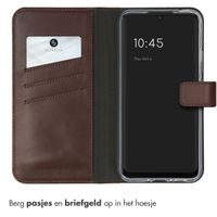 Selencia Echt Leren Bookcase Samsung Galaxy A34 (5G) - Bruin