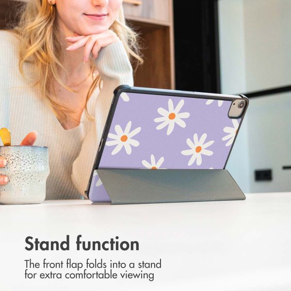 imoshion Design Trifold Bookcase Apple iPad 9 (2021) 10.2 inch / iPad 8 (2020) 10.2 inch / iPad 7 (2019) 10.2 inch - Flowers Distance
