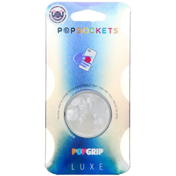 PopSockets Luxe PopGrip - Acetate Pearl White