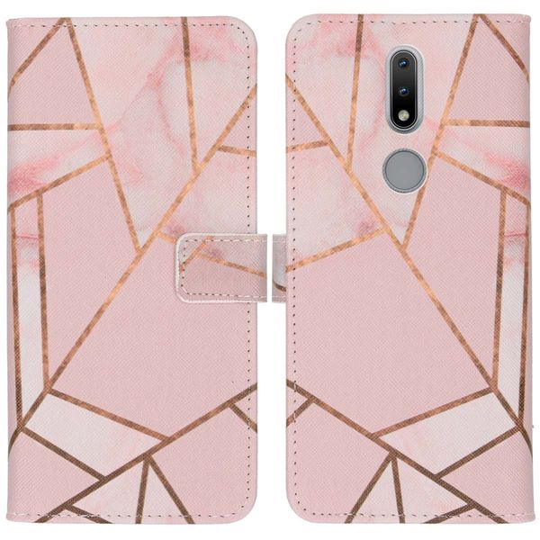 imoshion Design Softcase Bookcase Nokia 2.4 - Pink Graphic