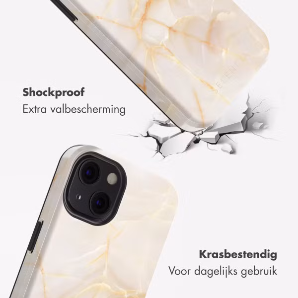 Selencia Vivid Backcover met MagSafe Apple iPhone 13 - Golden Beige Marble