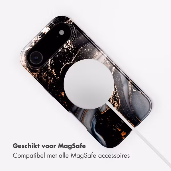 Selencia Vivid Backcover met MagSafe Apple iPhone Air - Chic Marble Black